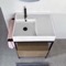 Console Sink Vanity With Ceramic Sink and Natural Brown Oak Drawer, 27